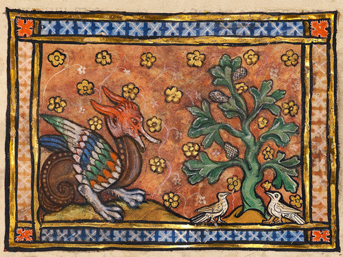 Medieval Peridexion Tree & Dragon painting. Fine art print