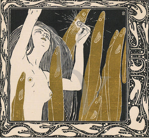 Art Nouveau Jugendstil female nude. July by Koloman Moser