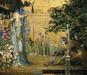 Beauty and the Beast by John Dickson Batten. Pre-Raphaelite painting. Fine art print
