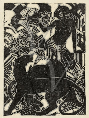Circe by Henri van der Stok. Sorceress with Jaguars