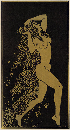Decadent Dancer . Art Deco nature nude by Georges Barbier