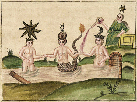 The Alchemical Union of Sun and Moon. Illustration from the Clavis Artis