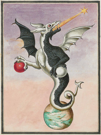 Alchemy dragon. Painting from a German Alchemical manuscript. Fine art print