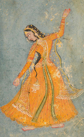 Indian painting of a dancer, Rajasthan.