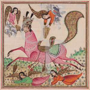 Persian Buraq and angels painting 