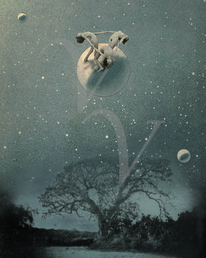 Moondance. Pagan female celestial collage