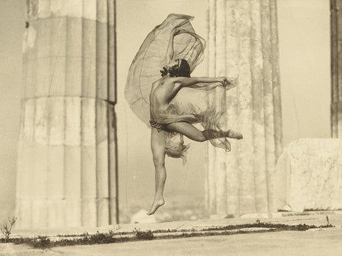 Dancer at the Parthenon. Vintage 1920s photograph. Fine art print 
