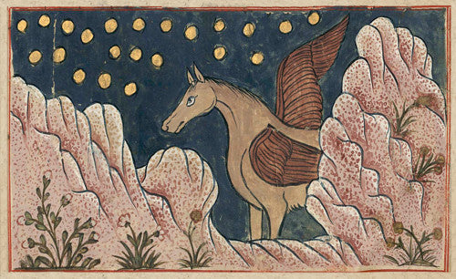 Persian winged horse painting