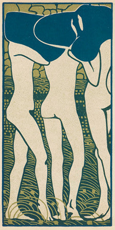 Three women.  Art Nouveau illustration
