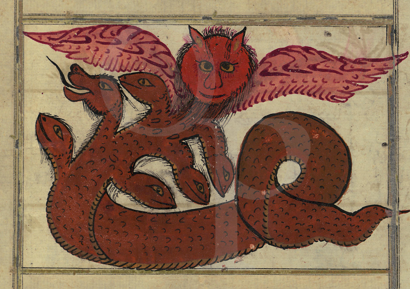 Fantastic Winged Creature. Ottoman Turkish Art
