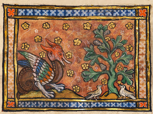 Medieval Peridexion Tree & Dragon painting. Fine art print