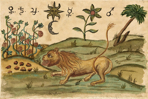 Alchemical lion from the Clavis Artis by Zoroaster