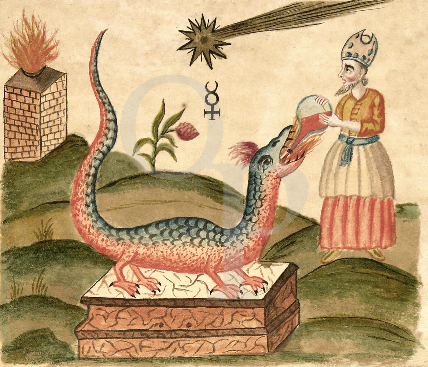 Zoroaster and Alchemy Dragon Clavis Artis Print - Opium of the Poets