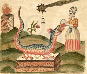 Zoroaster and Alchemy Dragon Clavis Artis Illustration