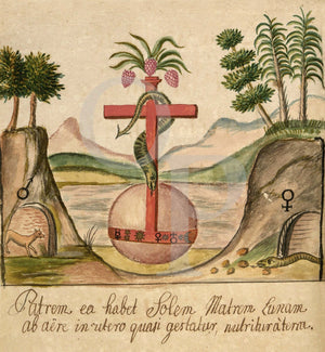 Alchemy Illustration from the Clavis Artis by Zoroaster