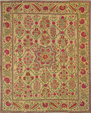 Embroidered floral Suzani design, Uzbekistan. Fine art print