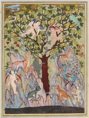 Persian angels and animals painting