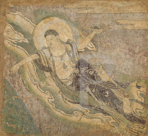 Apsara painting. Buddhist celstial flyer