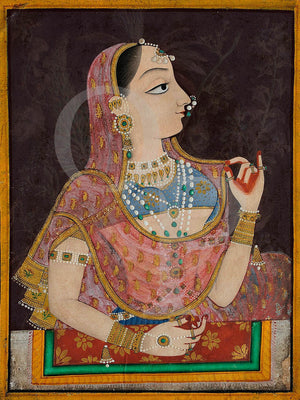 Antique painting of an Indian Princess. Fine art print