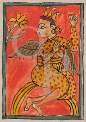 Indian painting. Jain Garud, winged man
