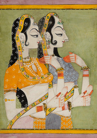 Indian Painting of two court ladies