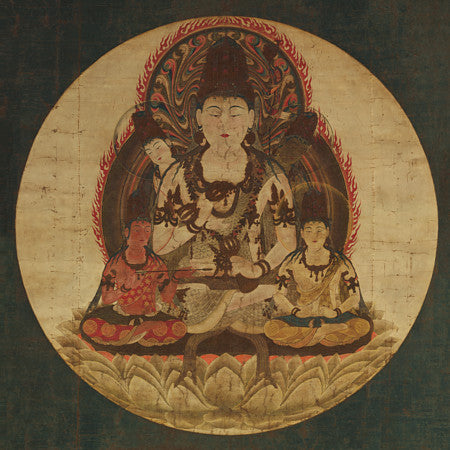 Japanese Buddhist painting of The Secret Five Bodhisattvas (Gohimitsu Bosatsu)