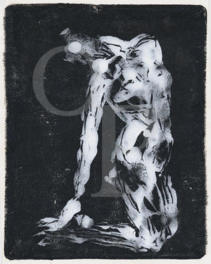 Bodies I. Female nude monoprint by Opiumof the Poets 