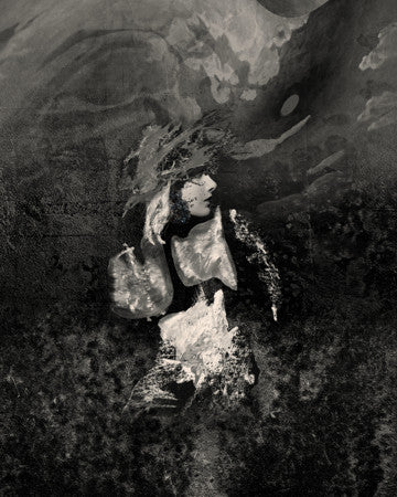 Tempest. Original mixed media collage. Abstract woman