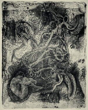 Full circle. Male nude in surreal dream setting