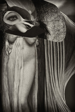 Sphinx. Surreal female Original collage