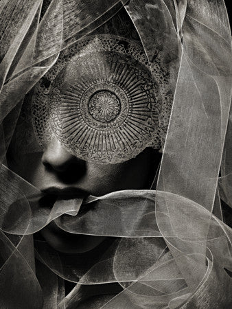 Labyrinth. Dark surreal woman collage