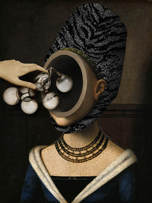 The Enlightenment. Surreal costumed woman collage. Fine art print