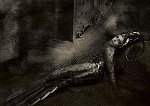 Alchemy. Original collage. Surreal female. Mythological woman 