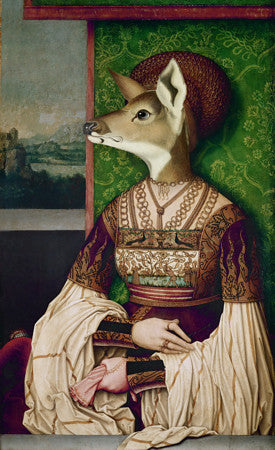 The Queit Hour. Medieval deer collage