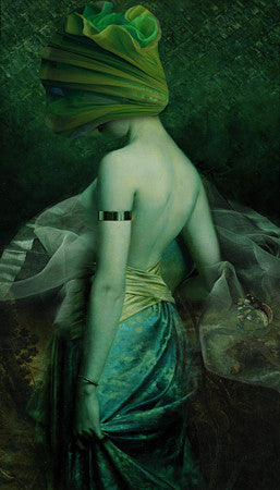 Aphrodesia. Surreal woman in green. Original collage
