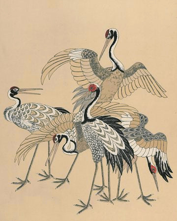 Japanese cranes wall art. Fine art print