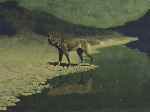 Moonlight Wolf, Painting by Frederic Remington . Fine art print
