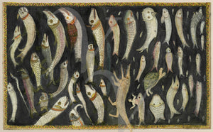 Strange Sea Creatures. Persian painting. Fine Art Print