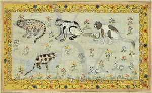 Antique Persian cat painting. Fine Art Print
