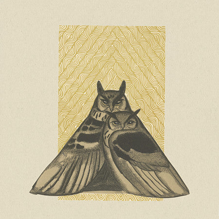 Art Deco owls. Vintage owl design. Fine Art Print