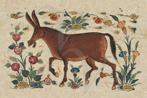 Persian donkey painting. Fine art print 