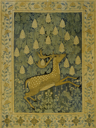 Deer and Chestnut Tree. Fine Art Print 