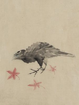Crow. Japanese ink painting. Fine art print