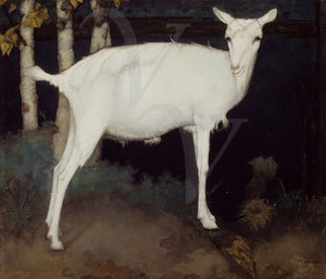 Jan Mankes painting of a white goat. Fine art print