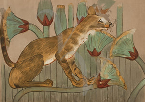 Cat amongst flowers, from the tomb of Khnumhotep II at Beni Hasan, Egypt