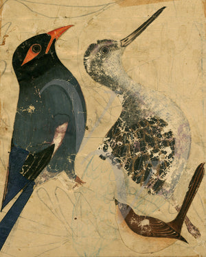 Persian bird painting. Fine art print 