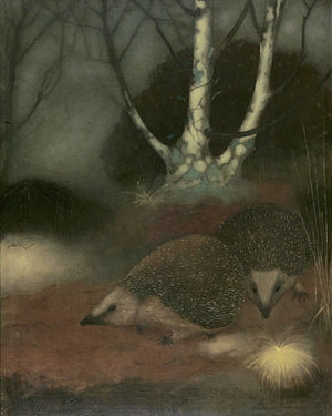 Hedgehogs painting by Jan Mankes. Fine art print