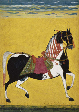 Indian painting of a stallion. Fine art print