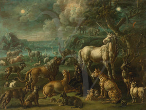 Fantastical Landscape with Animals painting
