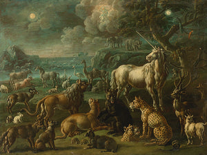 Fantastical Landscape with Animals painting